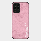 Customized luxury Peach leaves Glass Case Cover For Samsung Galaxy M33 5G