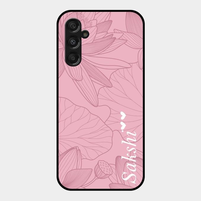 Customized luxury Peach leaves Glass Case Cover For Samsung Galaxy M34 5G