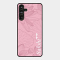 Customized luxury Peach leaves Glass Case Cover For Samsung Galaxy M55 5G