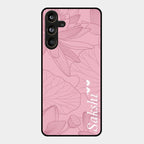 Customized luxury Peach leaves Glass Case Cover For Samsung Galaxy M55 5G