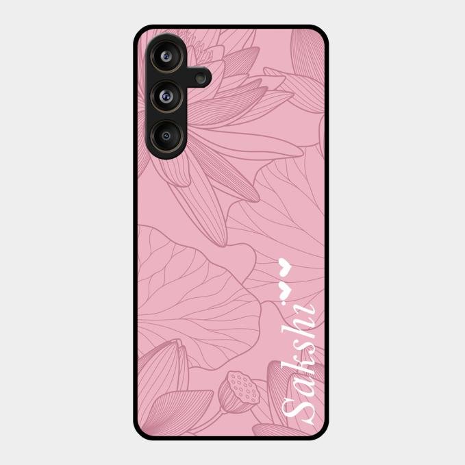 Customized luxury Peach leaves Glass Case Cover For Samsung Galaxy M55 5G