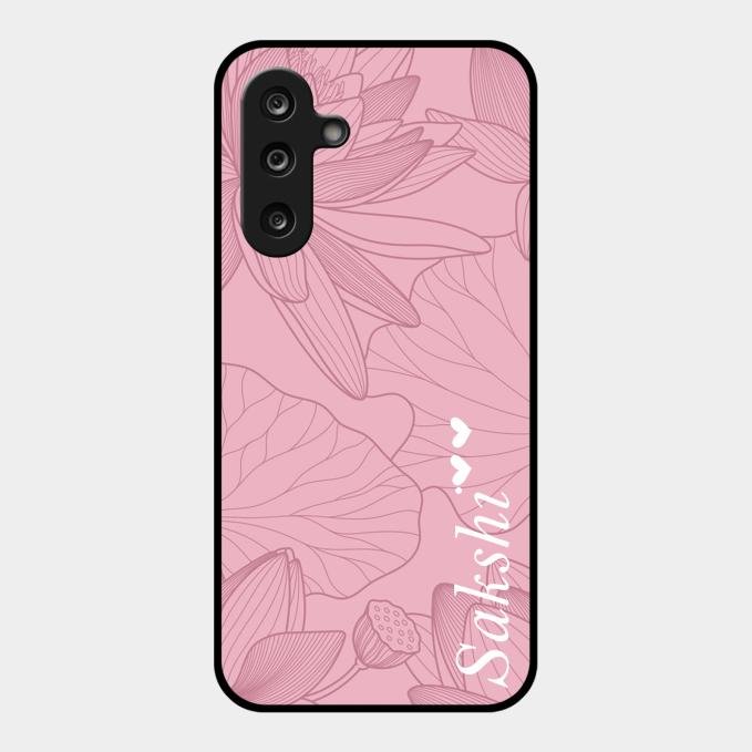 Customized luxury Peach leaves Glass Case Cover For Samsung Galaxy M56 5G