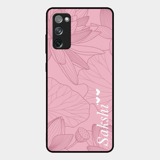 Customized luxury Peach leaves Glass Case Cover For Samsung Galaxy S20 Fe 5G
