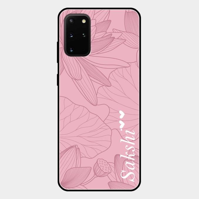 Customized luxury Peach leaves Glass Case Cover For Samsung Galaxy S20 Plus