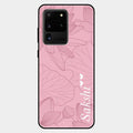 Customized luxury Peach leaves Glass Case Cover For Samsung Galaxy S20 Ultra