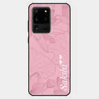 Customized luxury Peach leaves Glass Case Cover For Samsung Galaxy S20 Ultra