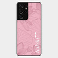 Customized luxury Peach leaves Glass Case Cover For Samsung Galaxy S21 Ultra