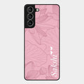 Customized luxury Peach leaves Glass Case Cover For Samsung Galaxy S21