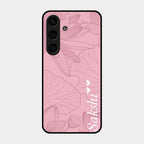 Customized luxury Peach leaves Glass Case Cover For Samsung Galaxy S24 Fe 5G