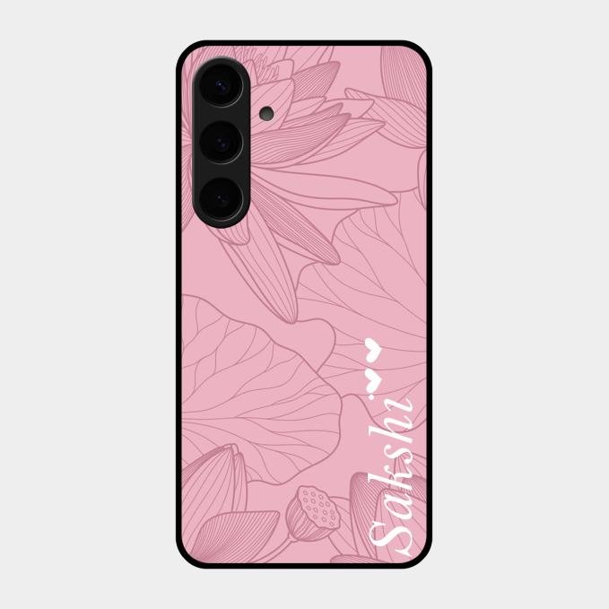 Customized luxury Peach leaves Glass Case Cover For Samsung Galaxy S24 Plus 5G