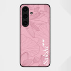 Customized luxury Peach leaves Glass Case Cover For Samsung Galaxy S25 FE 5G