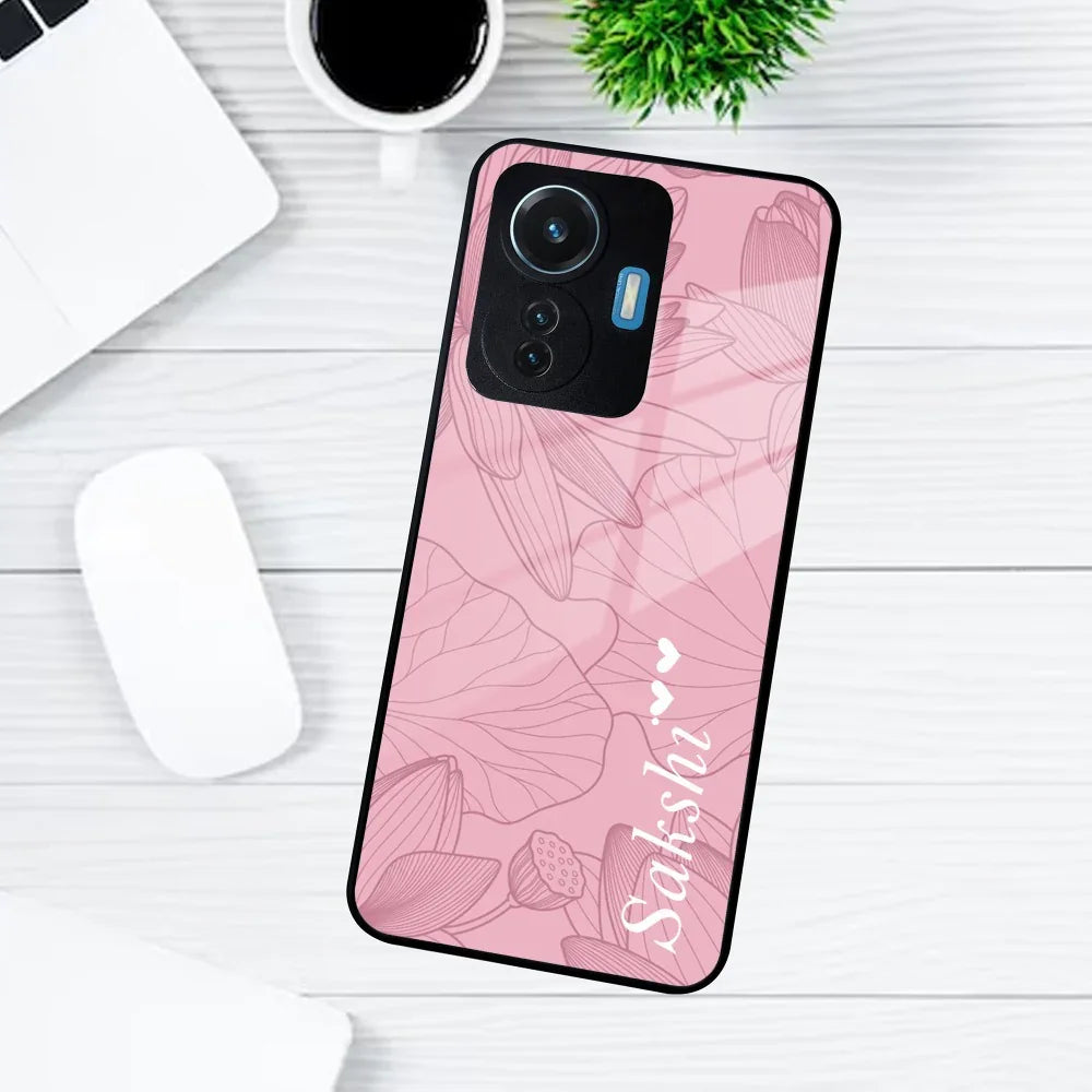 Customized luxury Peach leaves Glass Case Cover For Vivo - ShopOnCliQ