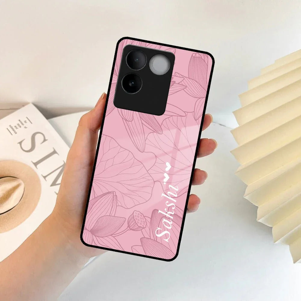 Customized luxury Peach leaves Glass Case Cover For iQOO - ShopOnCliQ