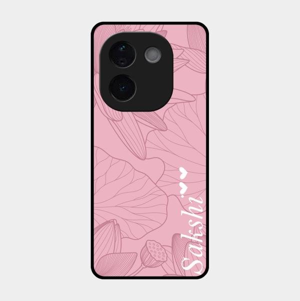 Customized luxury Peach leaves Glass Case Cover For Vivo T3 Pro 5G