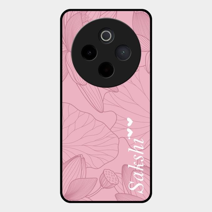 Customized luxury Peach leaves Glass Case Cover For Vivo T4 5G