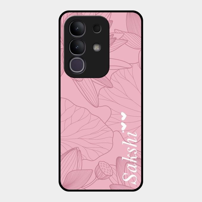 Customized luxury Peach leaves Glass Case Cover For Vivo T4X 5G