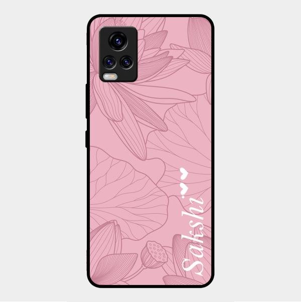 Customized luxury Peach leaves Glass Case Cover For Vivo V20 Pro 5G