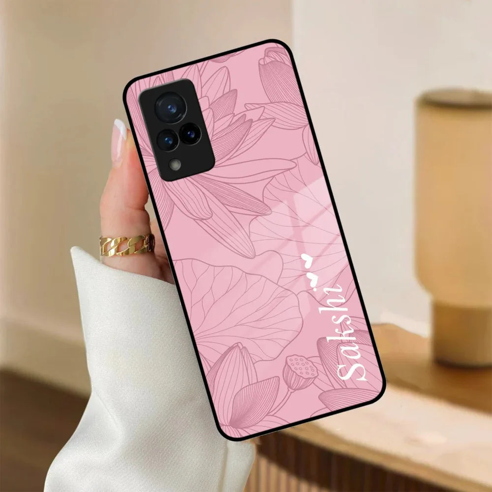 Customized luxury Peach leaves Glass Case Cover For Vivo - ShopOnCliQ