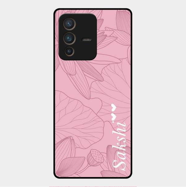 Customized luxury Peach leaves Glass Case Cover For Vivo V23 Pro 5G