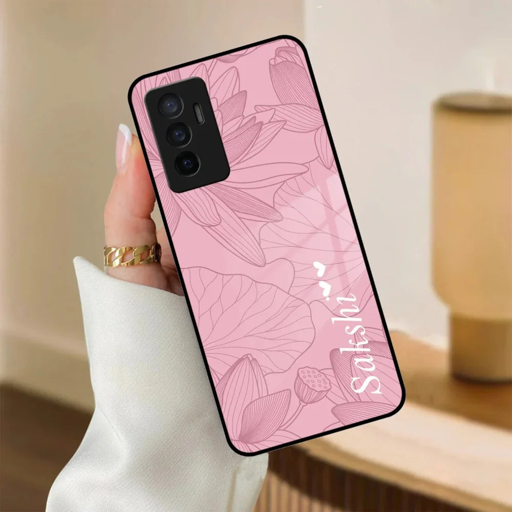 Customized luxury Peach leaves Glass Case Cover For Vivo - ShopOnCliQ
