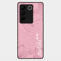 Customized luxury Peach leaves Glass Case Cover For Vivo V27 Pro 5G