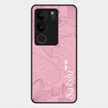 Customized luxury Peach leaves Glass Case Cover For Vivo V29 5G