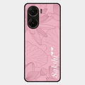Customized luxury Peach leaves Glass Case Cover For Vivo V29E 5G