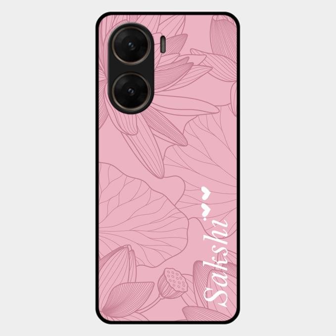 Customized luxury Peach leaves Glass Case Cover For Vivo V29E 5G