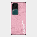 Customized luxury Peach leaves Glass Case Cover For Vivo V30 5G