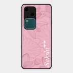 Customized luxury Peach leaves Glass Case Cover For Vivo V30 5G