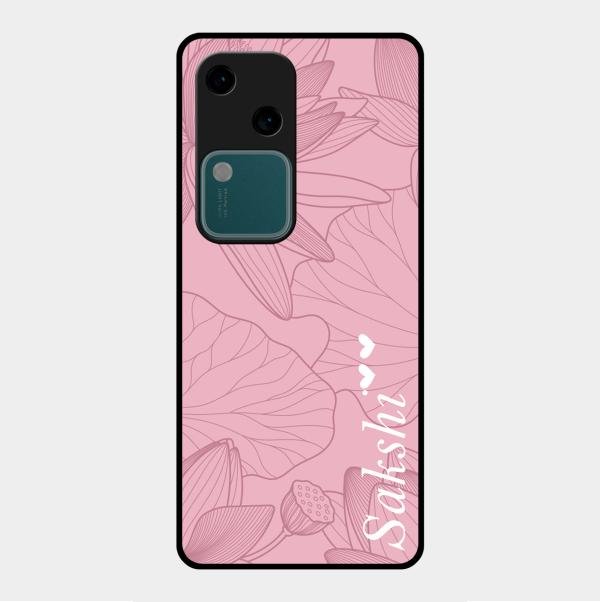 Customized luxury Peach leaves Glass Case Cover For Vivo V30 5G