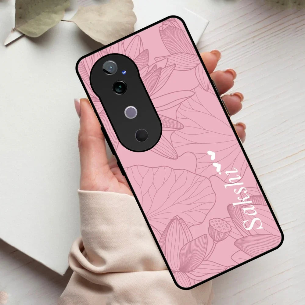 Customized luxury Peach leaves Glass Case Cover For Vivo - ShopOnCliQ
