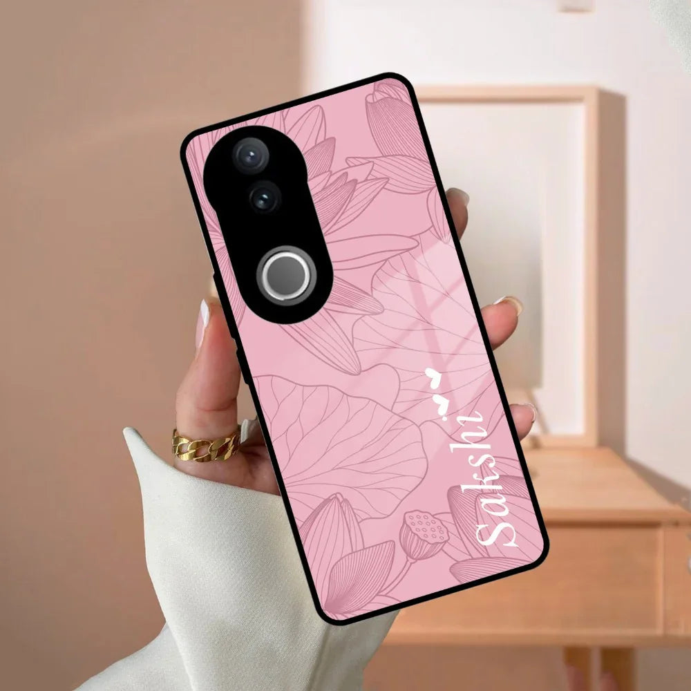 Customized luxury Peach leaves Glass Case Cover For Vivo - ShopOnCliQ