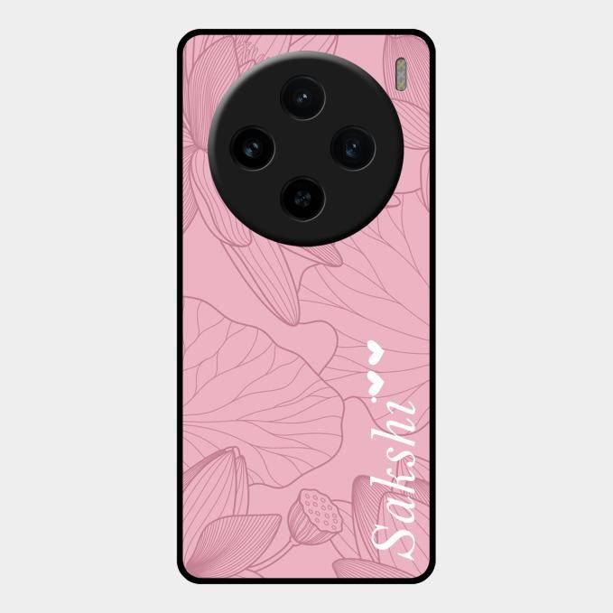 Customized luxury Peach leaves Glass Case Cover For Vivo X100 5G