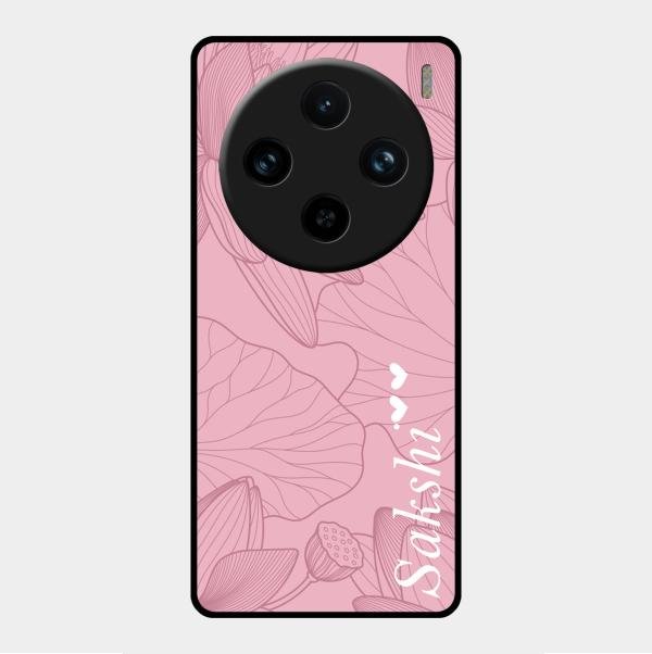 Customized luxury Peach leaves Glass Case Cover For Vivo X100 Pro 5G