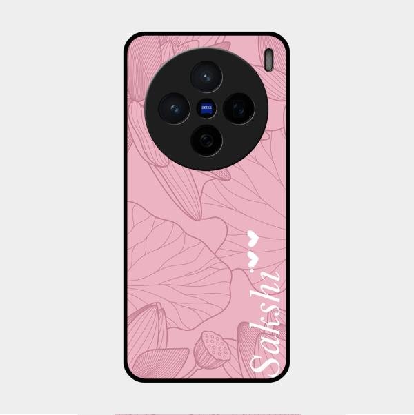 Customized luxury Peach leaves Glass Case Cover For Vivo X200 5G