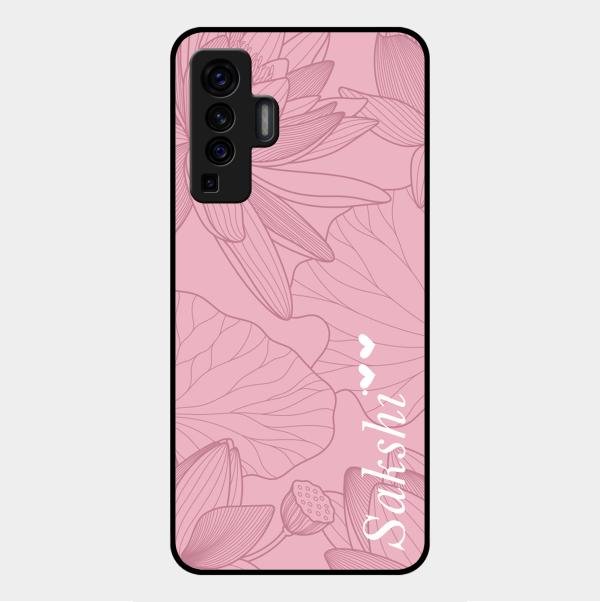 Customized luxury Peach leaves Glass Case Cover For Vivo X50 5G