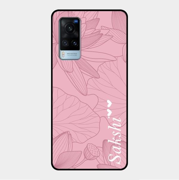Customized luxury Peach leaves Glass Case Cover For Vivo X60 5G