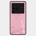 Customized luxury Peach leaves Glass Case Cover For Vivo X80 Pro 5G