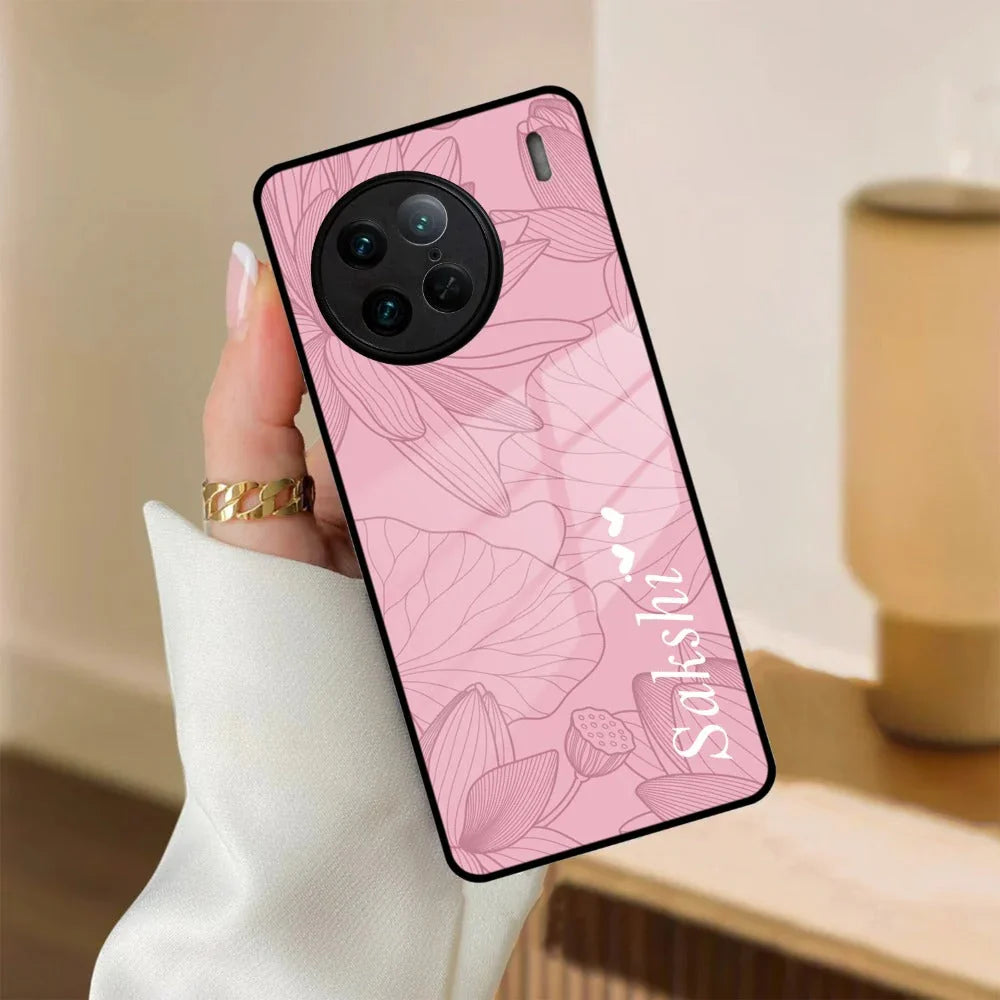 Customized luxury Peach leaves Glass Case Cover For Vivo - ShopOnCliQ