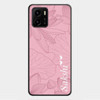 Customized luxury Peach leaves Glass Case Cover For Vivo Y01
