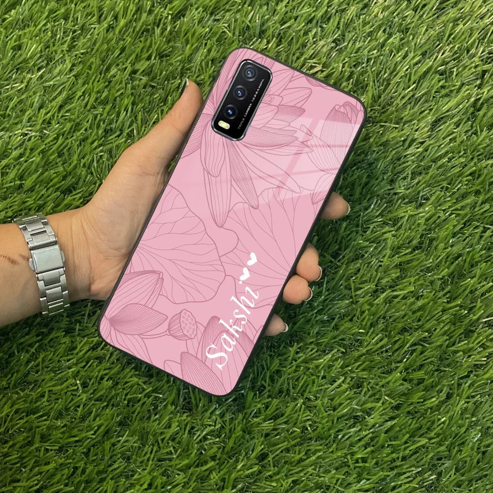 Customized luxury Peach leaves Glass Case Cover For Vivo - ShopOnCliQ