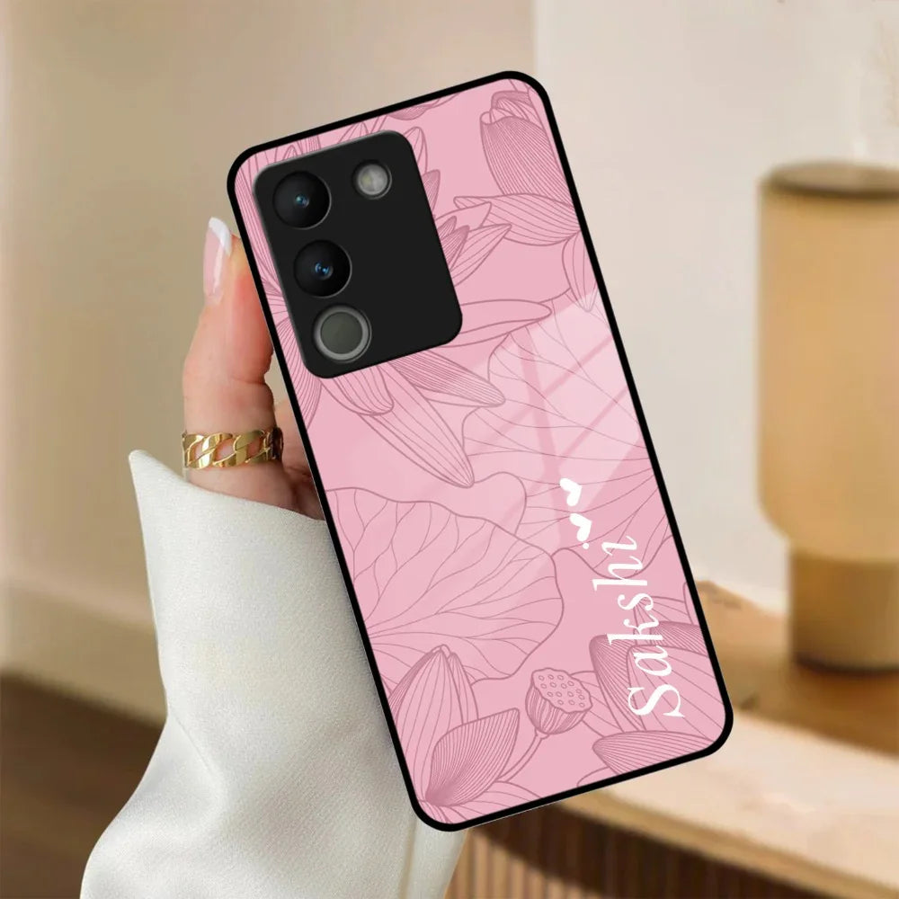 Customized luxury Peach leaves Glass Case Cover For Vivo - ShopOnCliQ