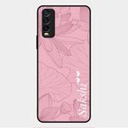 Customized luxury Peach leaves Glass Case Cover For Vivo Y20T