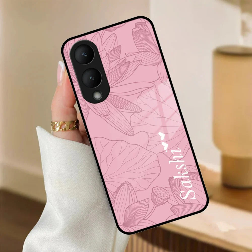 Customized luxury Peach leaves Glass Case Cover For Vivo - ShopOnCliQ