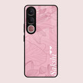 Customized luxury Peach leaves Glass Case Cover For Vivo Y31 5G