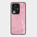 Customized luxury Peach leaves Glass Case Cover For Vivo Y31 Pro 5G