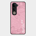 Customized luxury Peach leaves Glass Case Cover For Vivo Y400 5G