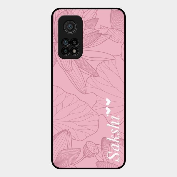 Customized luxury Peach leaves Glass Case Cover For Xiaomi Mi 10T Pro 5G