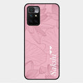 Customized luxury Peach leaves Glass Case Cover For Xiaomi Redmi 10 Prime
